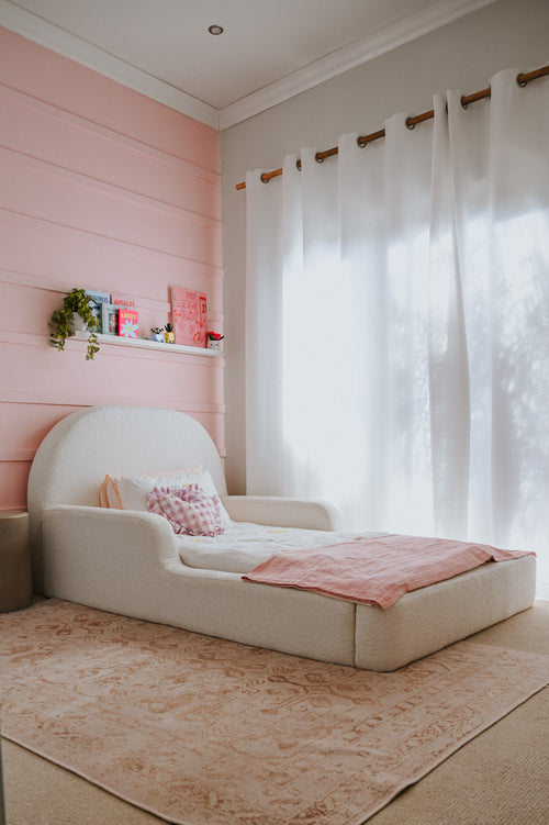 Neve Floorbed fully upholstered low-to-floor bed